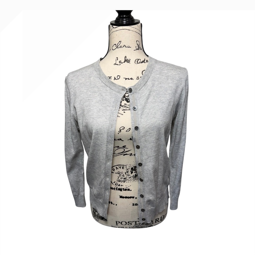 Banana Republic Cardigan Womens Grey Small Pima Cotton Cashmere Button Front